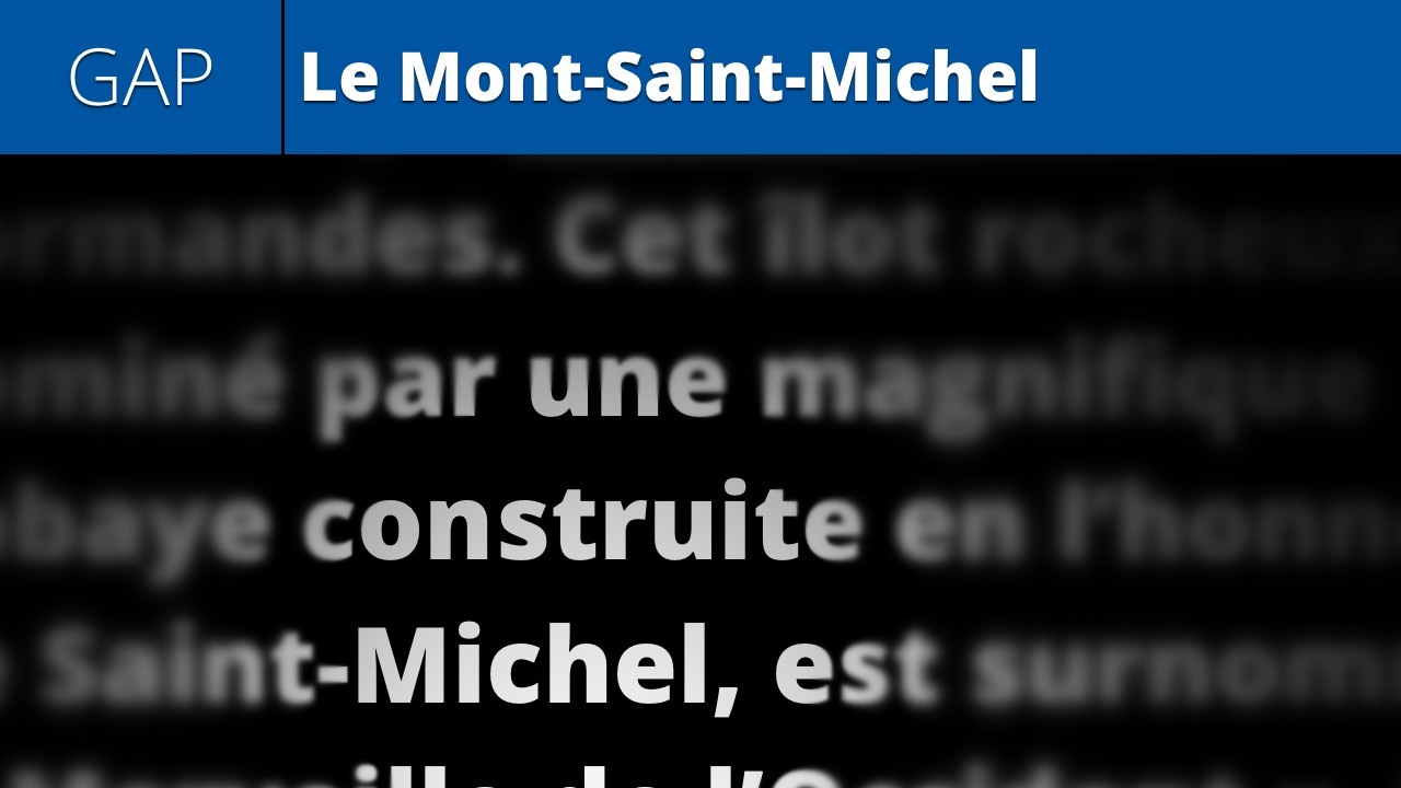 Le Mont-Saint-Michel (gap fill lesson 16)