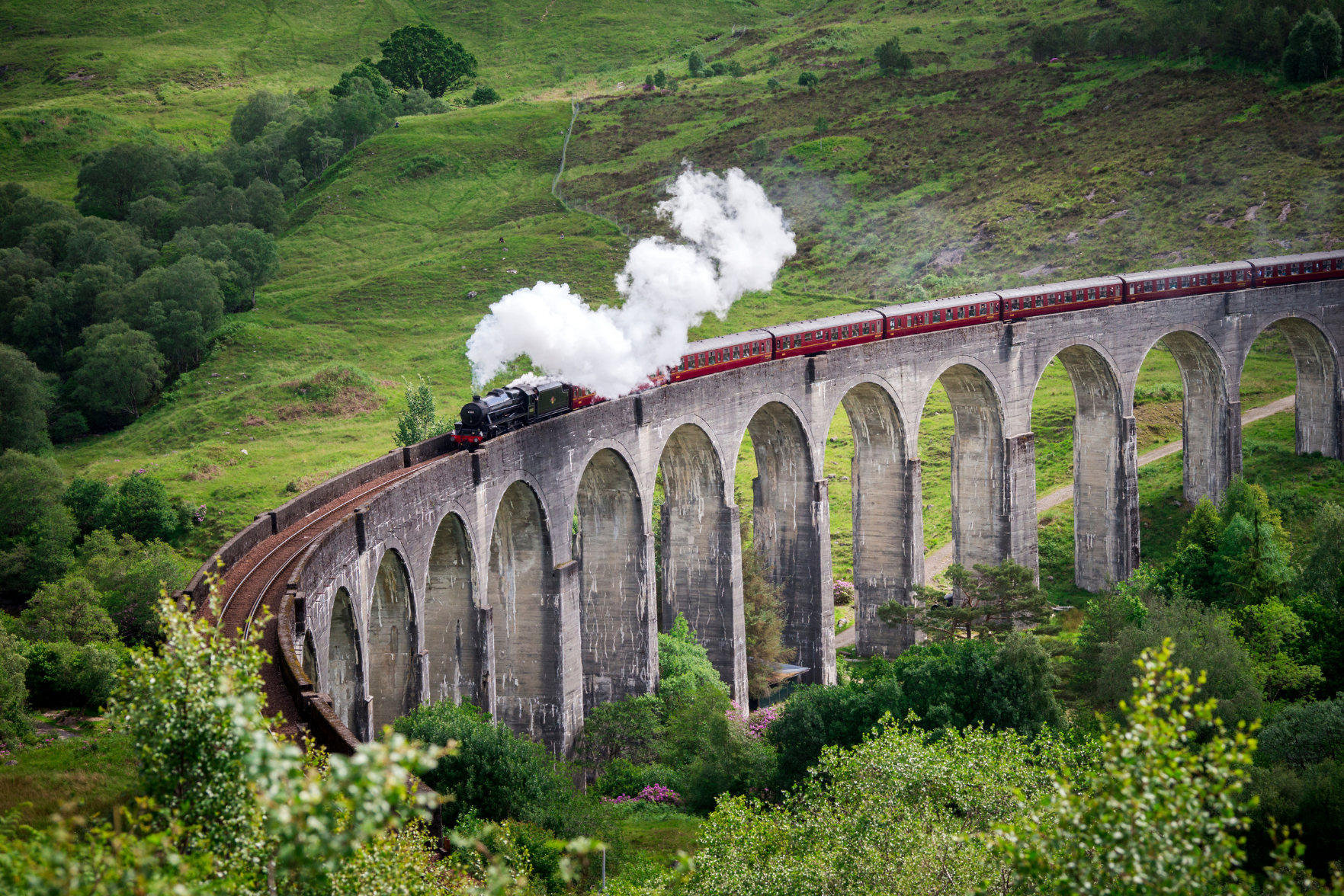 A steam train