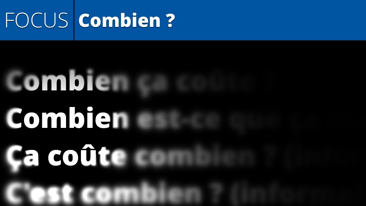 Combien ? (lesson focus)