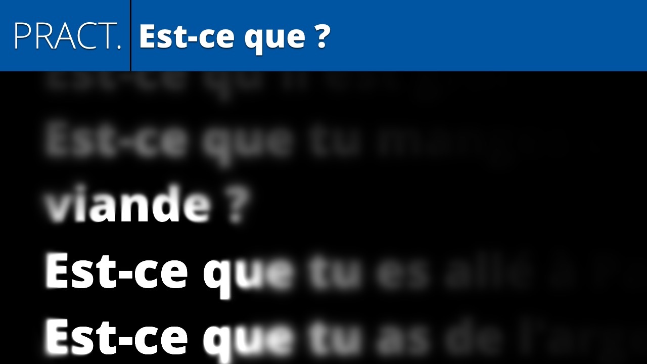 Est-ce que ? (practice)