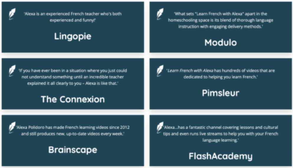 Snippet of Reviews page