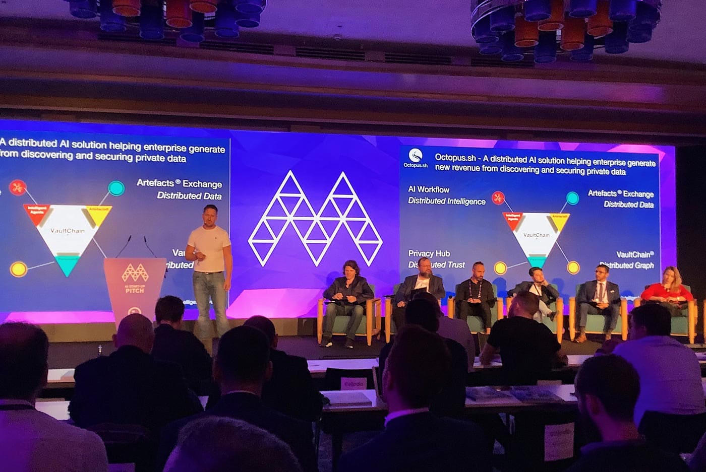 Sharing ideas from the stage One of the stages at the Malta Summit
