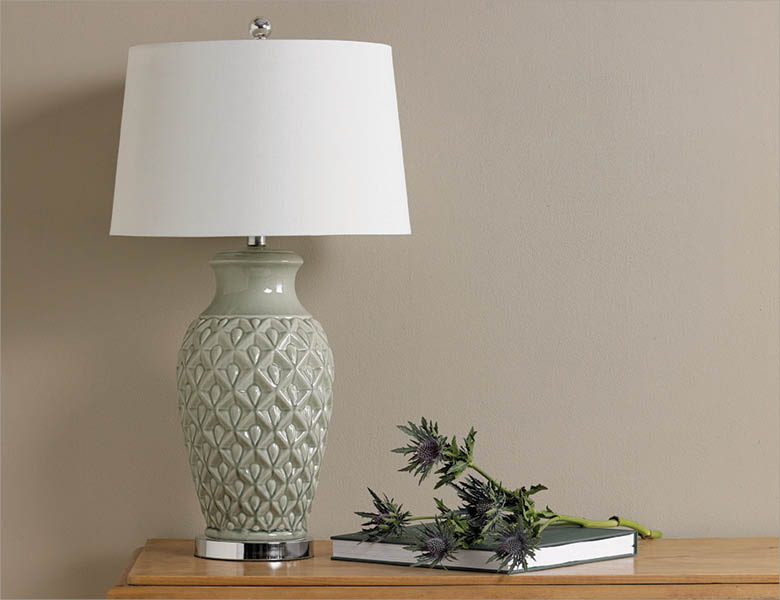 sage green table lamp