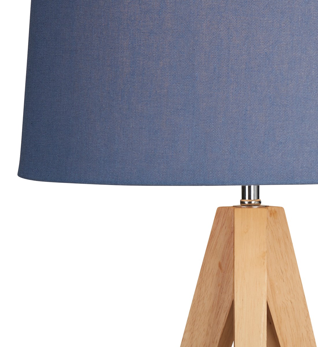 Wooden Tripod Table Lamp Denim Blue Natural Wood Tripod Lamp