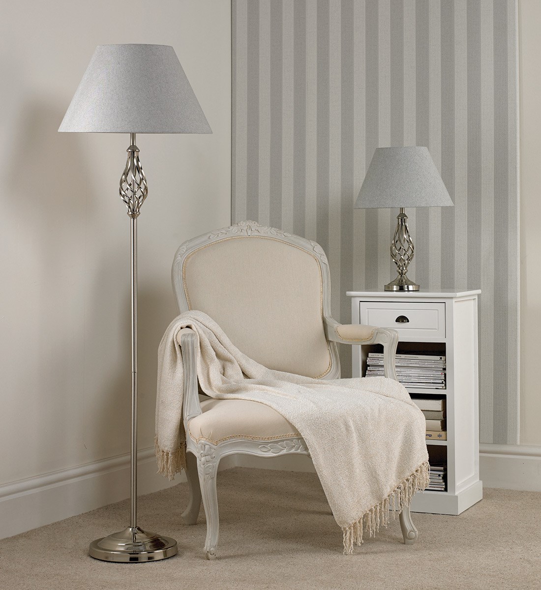 Barley Twist Floor Lamp Chrome Traditional Metal Floor Lamp