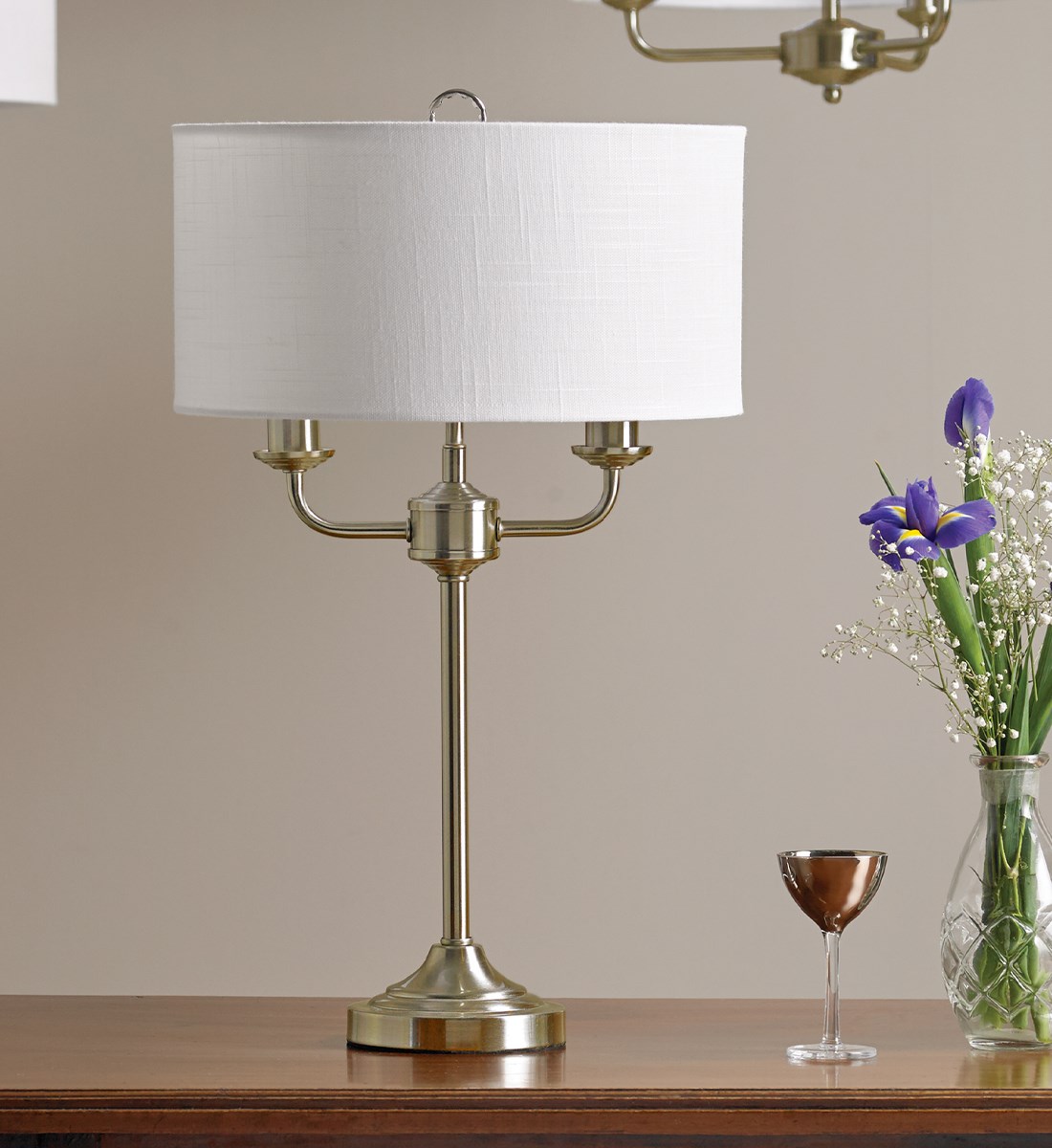 Grantham Table Lamp Antique Brass Classic Multi Light Table Lamp