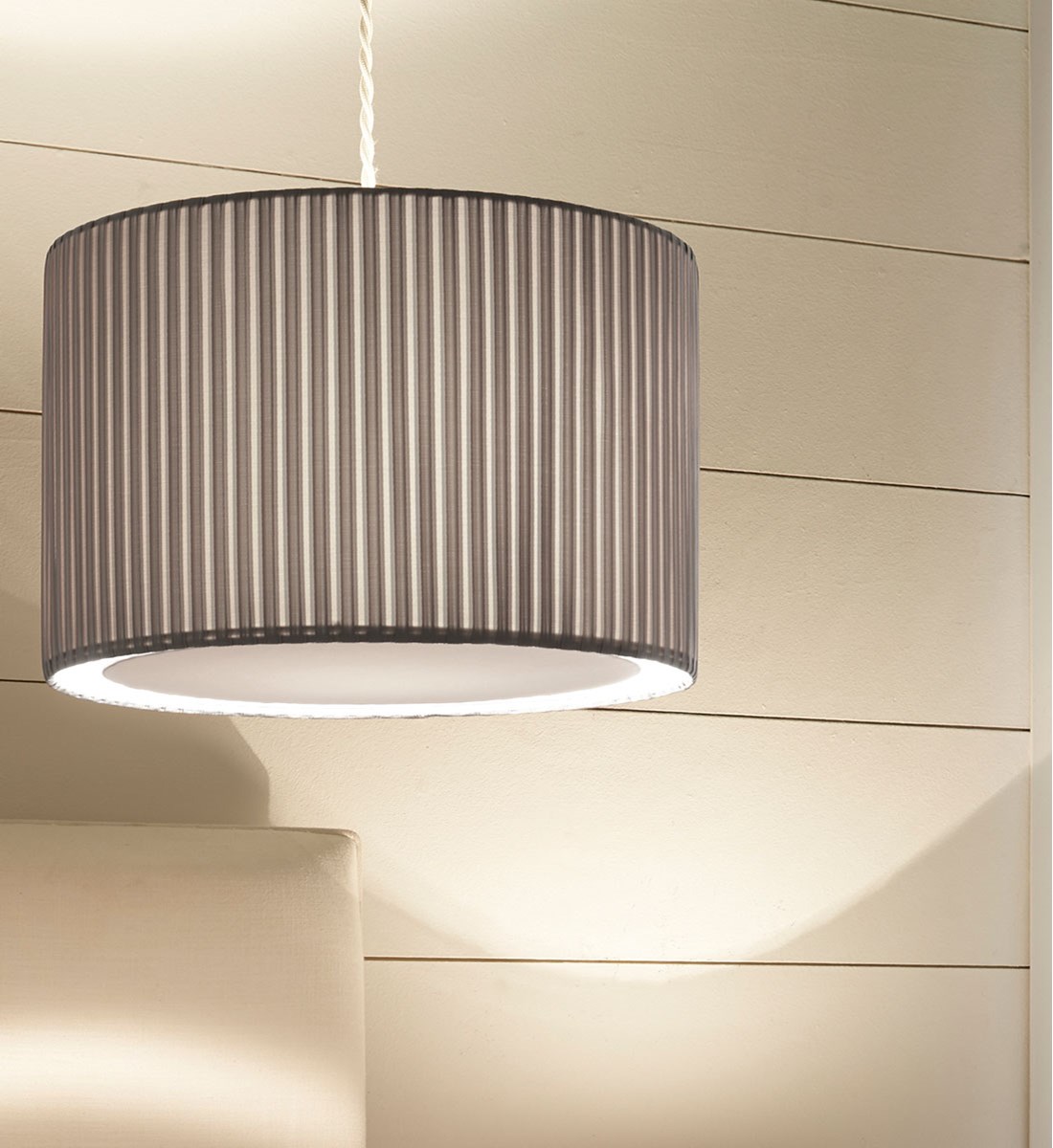 Wilson Pendant Shade Grey Pleated Ceiling Shade