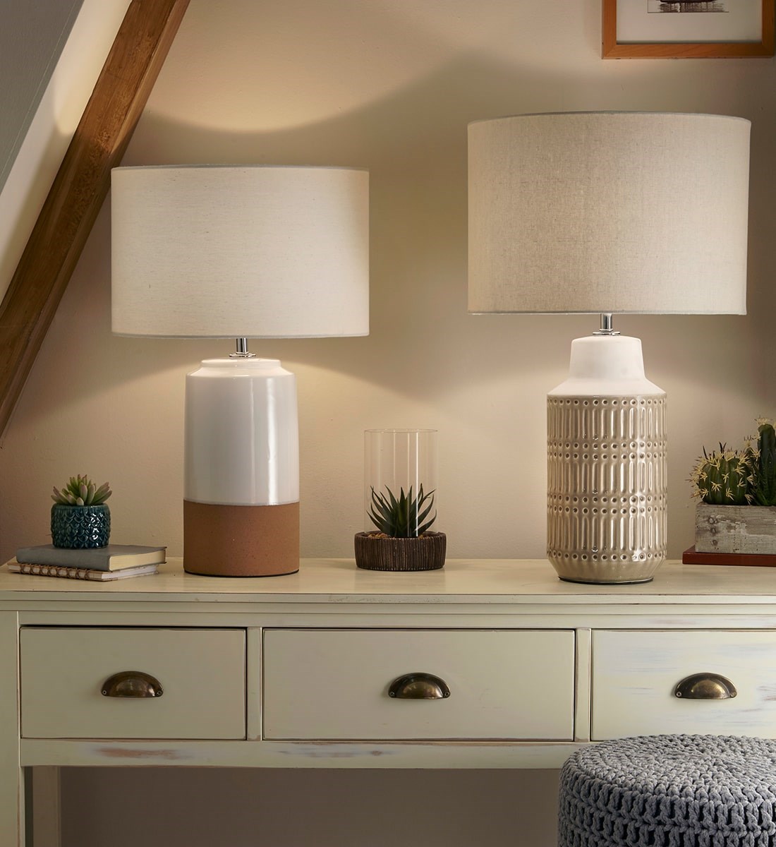 Hunter Table Lamp Neutral Ceramic Table Lamp