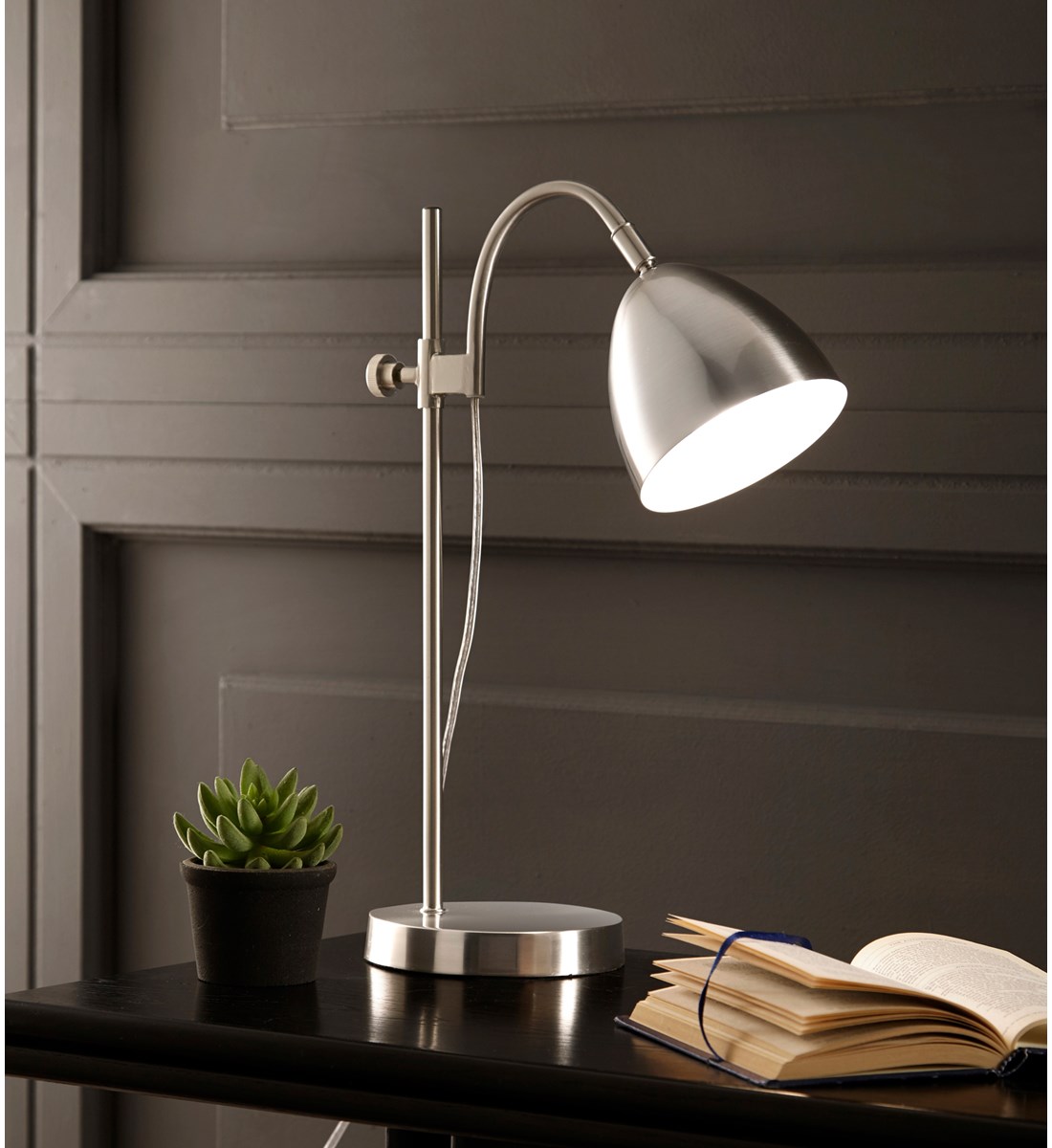 Seb Table Lamp Brushed Chrome Adjustable Task Lamp