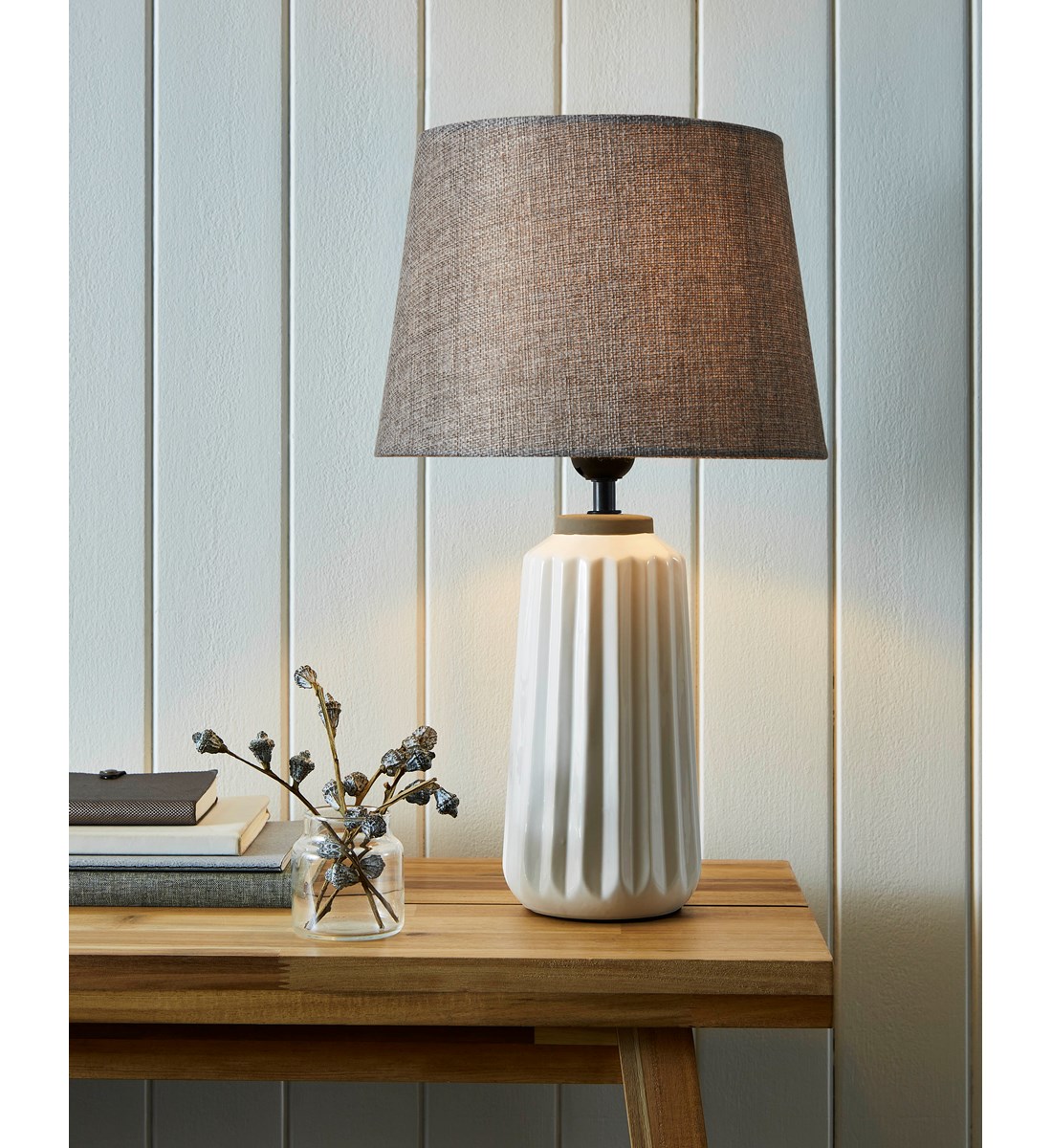 Ella Table Lamp Ribbed Ceramic Table Lamp