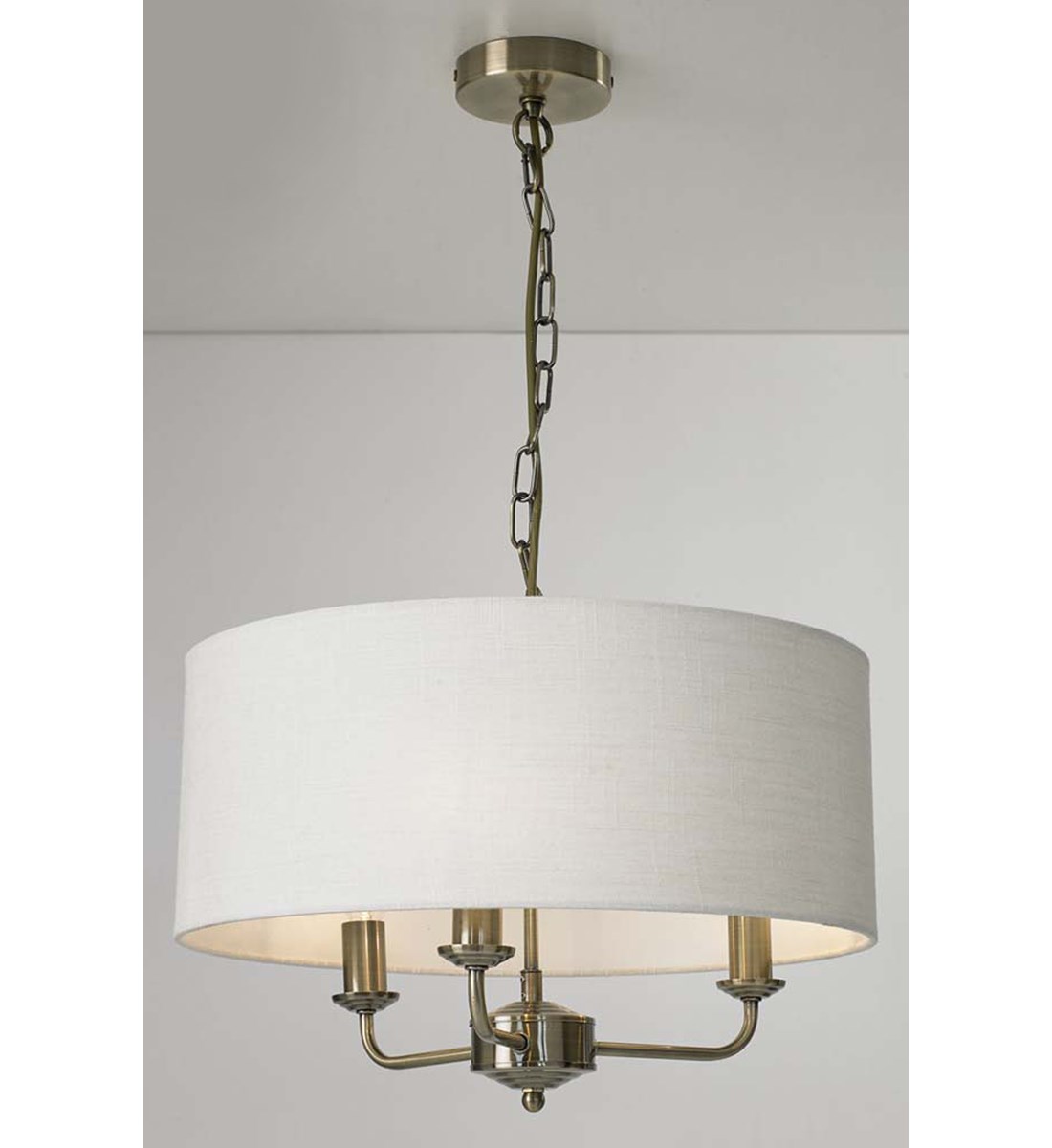 Grantham 3 Light Ceiling Fitting Antique Brass Multi Light Fitting