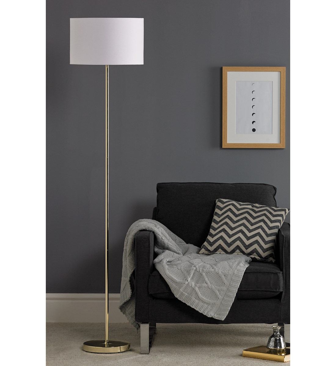 Islington Floor Lamp Gold Metallic Metal Floor Lamp