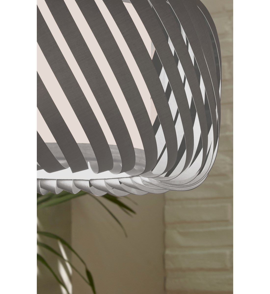 Ribbon Pendant Shade Grey Fabric Diffuser Ceiling Shade