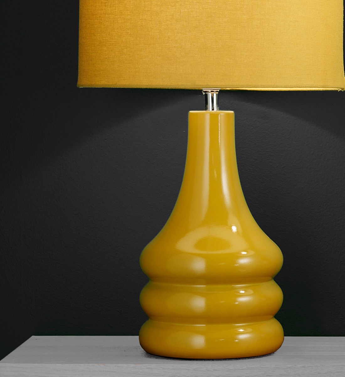Raj Table Lamp Ochre Stylish Yellow Table Lamp