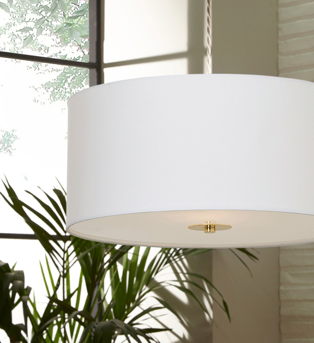 Madaline Pendant Shade Ivory Gold Large Diffuser Ceiling Shade