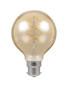 LED Globe Spiral Filament Bulb BC-B22d - Antique Bronze | Fashion Bulb