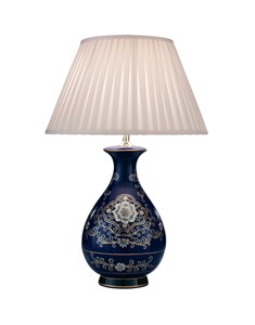 blue and white ceramic lamp base