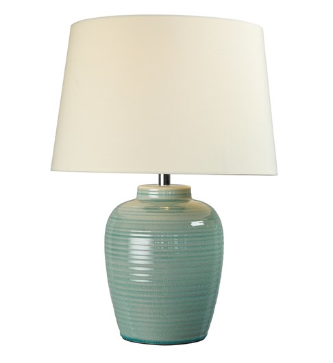 Lume Barrel Table Lamp Blue Gloss Ceramic Table Lamp