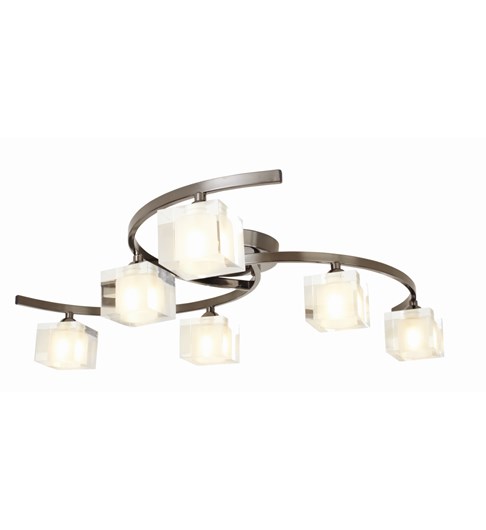 Ice 6 Light Ceiling Fitting - Pewter