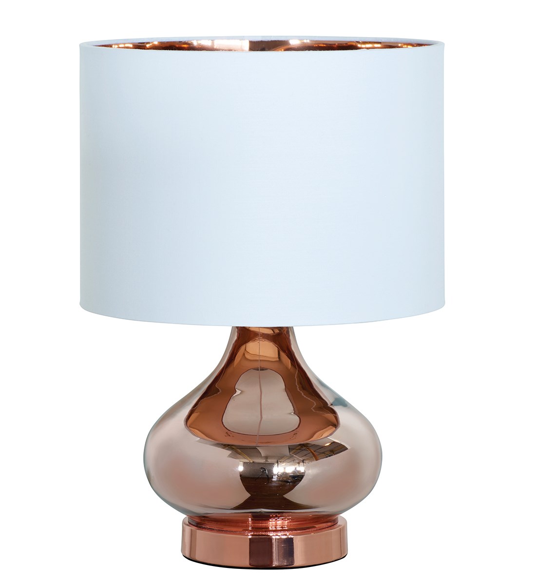 Clarissa Table Lamp Copper Metallic Glass Table Lamp