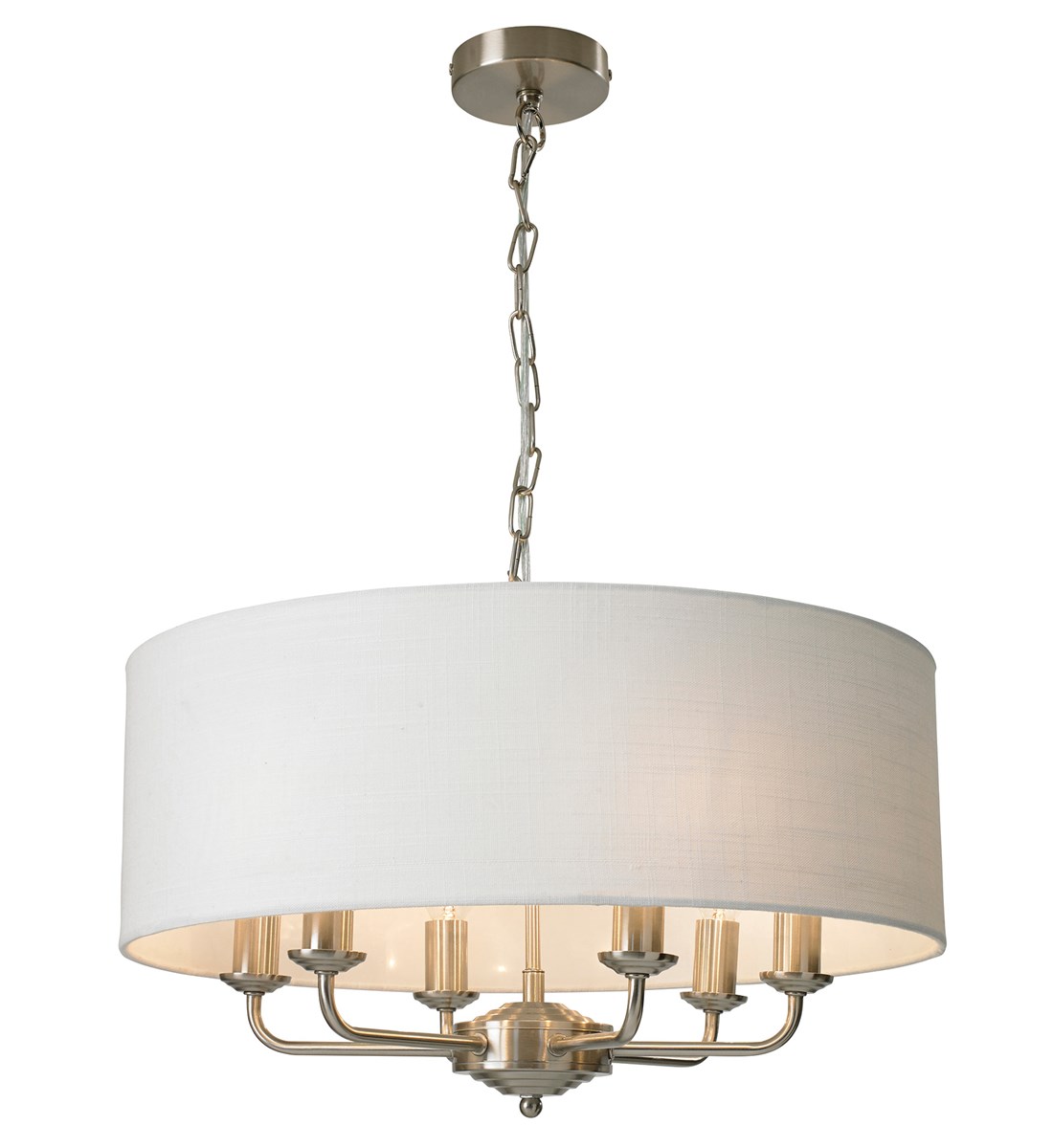Grantham 6 Light Ceiling Fitting Satin Nickel Multi Light Fitting
