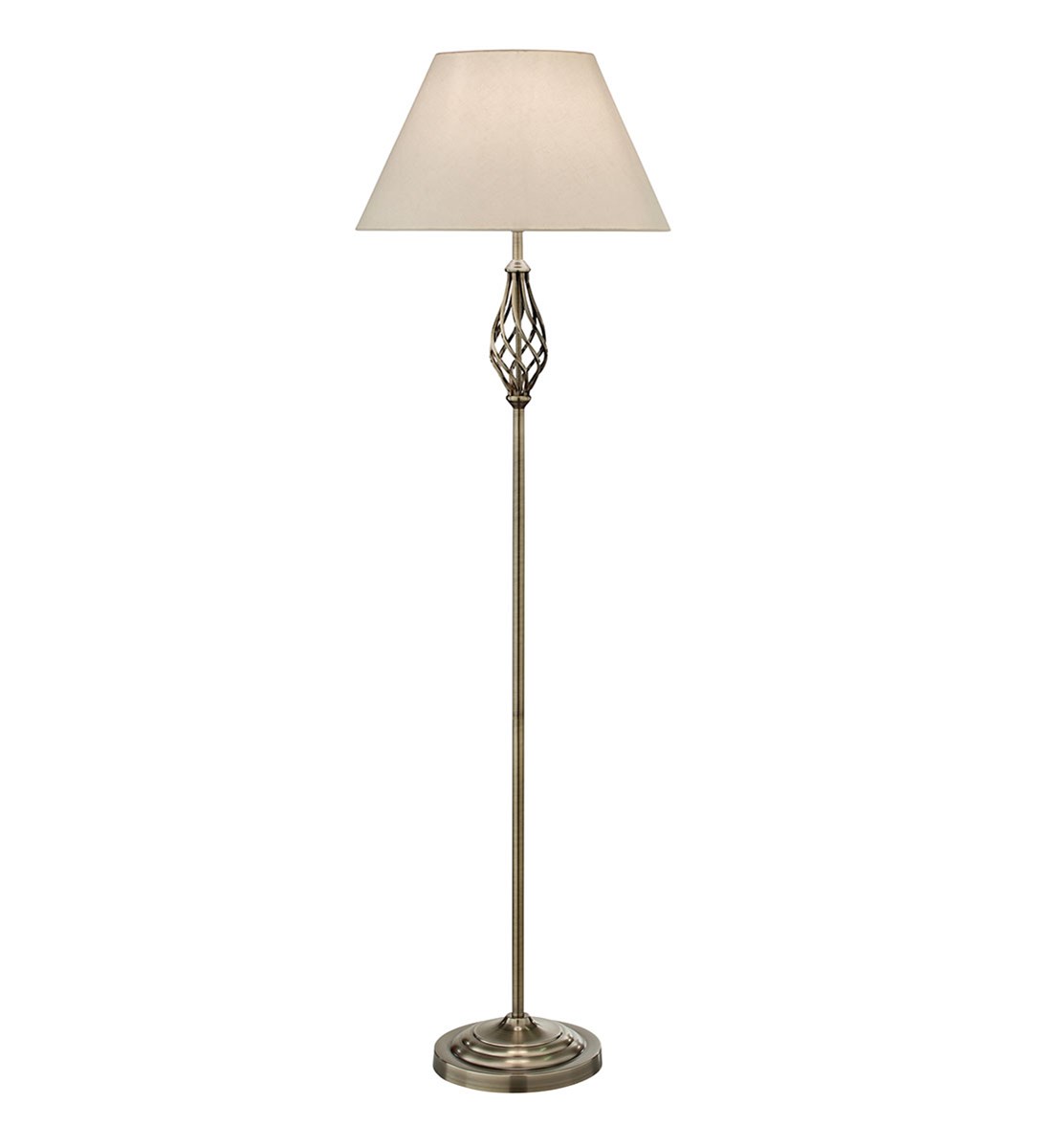 Barley Twist Floor Lamp - Antique Brass | Traditional Metal Floor Lamp