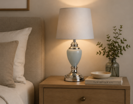Bedroom lighting such as Tiffany lamps, table lamps, ceiling pendants and LED lights