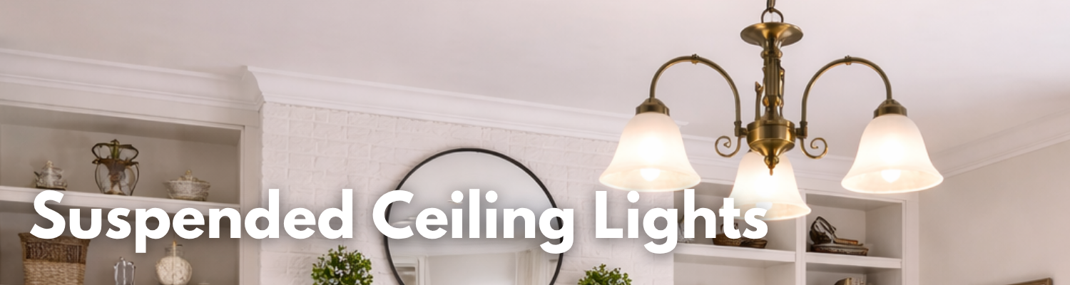 Suspended chandeliers, semi flush and pendant ceiling lights