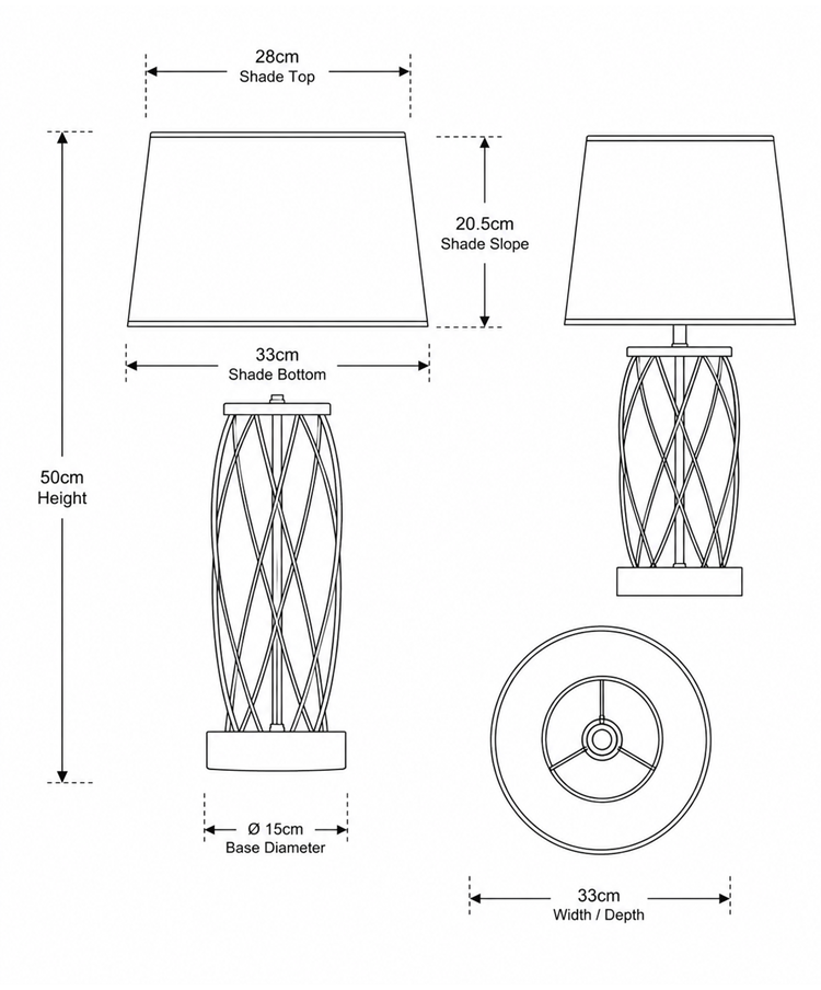 Cylinder Grey Marble Effect Table Lamp with Grey Linen Shade