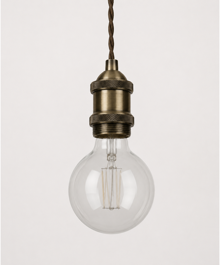 Vintage Edison Twisted Cable Pendant Light - E27/ES - 1.5M - Copper