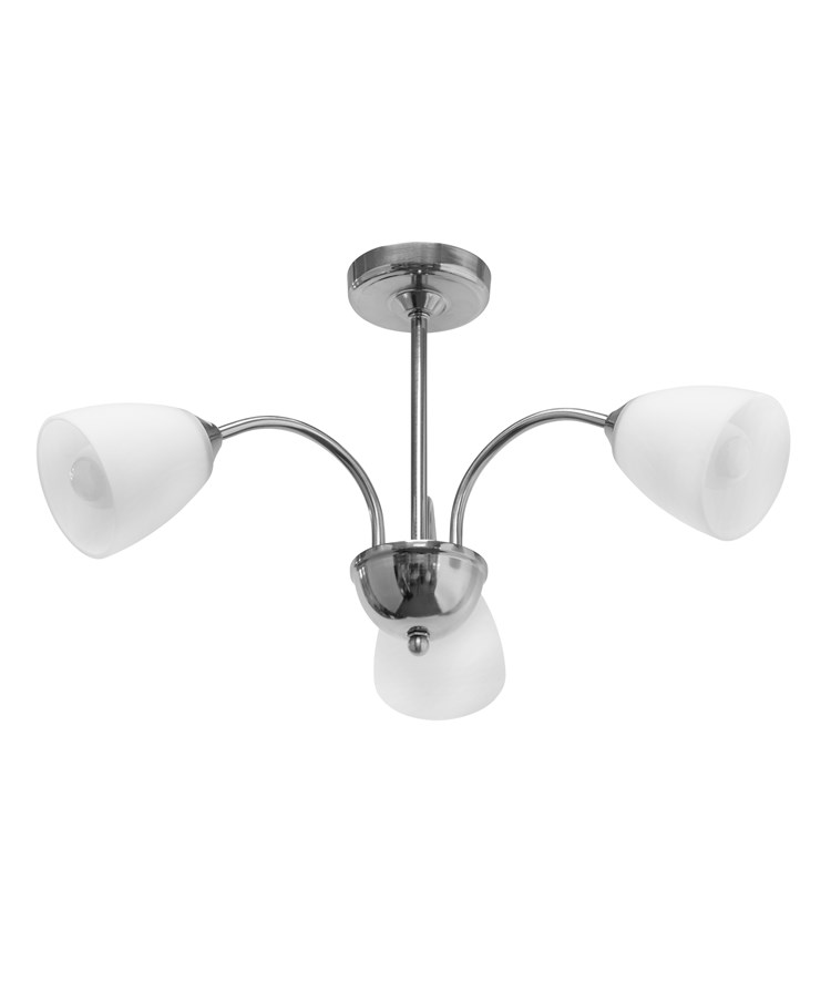 Caprice 3 Light Semi Flush Ceiling Light with Opal Glass Shades Caprice 3 Light Semi Flush Ceiling Light with Opal Glass Shades