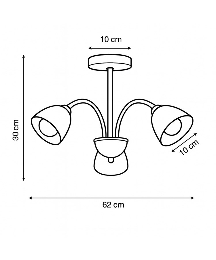 Caprice 3 Light Semi Flush Ceiling Light with Opal Glass Shades
