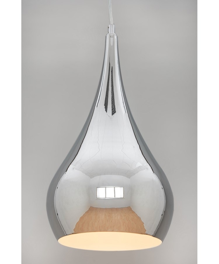 Modern Designer Teardrop Ceiling Pendant Light - Chrome - Medium Modern Designer Teardrop Ceiling Pendant Light - Chrome - Medium
