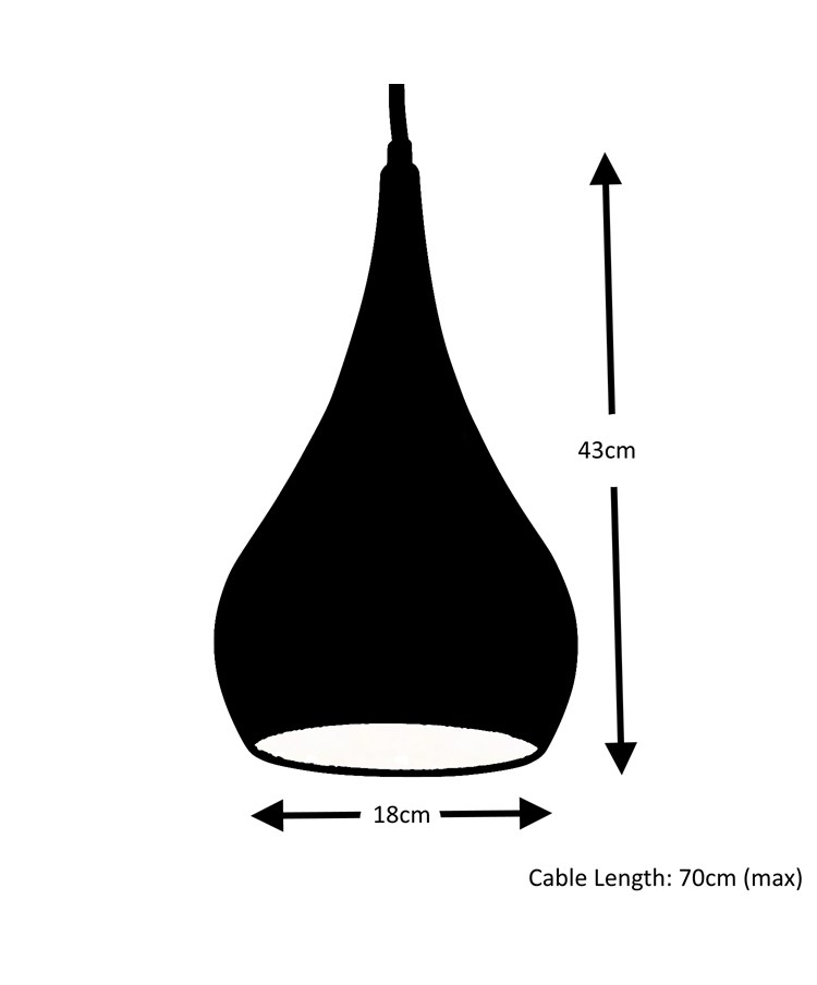 Modern Designer Teardrop Ceiling Pendant Light - Chrome - Medium Modern Designer Teardrop Ceiling Pendant Light - Chrome - Medium