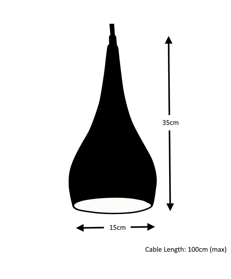 Modern Designer Teardrop Ceiling Pendant Light - Chrome - Small Modern Designer Teardrop Ceiling Pendant Light - Chrome - Small