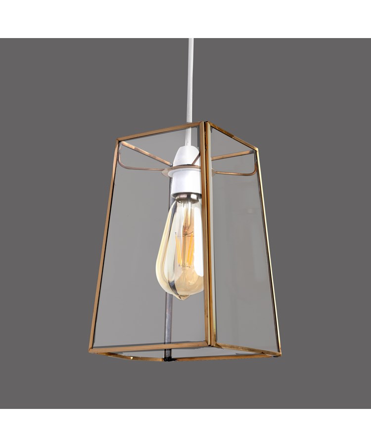 Beaumont Clear Glass Ceiling Pendant Shade - Antique Brass Beaumont Clear Glass Ceiling Pendant Shade - Antique Brass