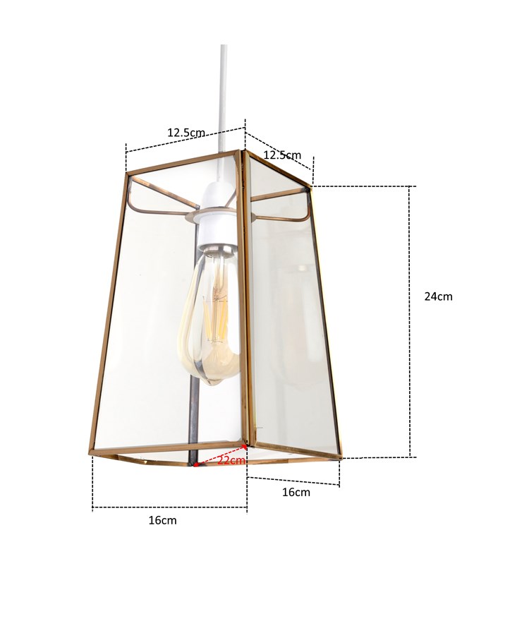Beaumont Clear Glass Ceiling Pendant Shade - Antique Brass Beaumont Clear Glass Ceiling Pendant Shade - Antique Brass