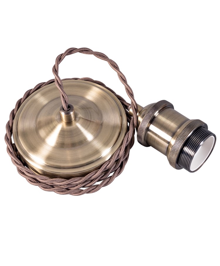 Vintage Edison Twisted Cable Pendant Light - E27/ES - 1.5M - Copper Vintage Edison Twisted Cable Pendant Light - E27/ES - 1.5M - Copper