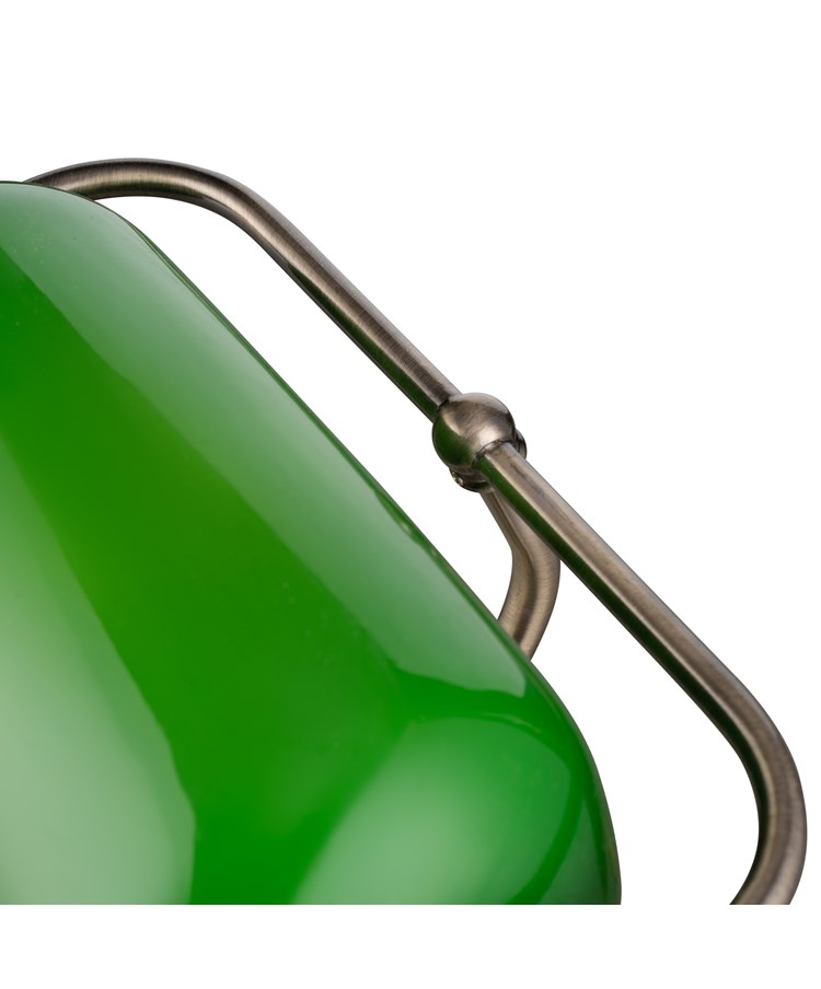 Kingswood Barley Twist Traditional Bankers Lamp - Antique Brass - Green Glass Kingswood Barley Twist Traditional Bankers Lamp - Antique Brass - Green Glass