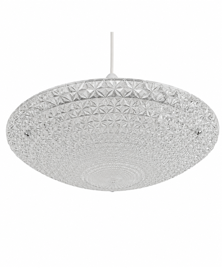 Crystal Ceiling Uplighter - Non Electric Pendant Shade - Easy Fit Light - Glass