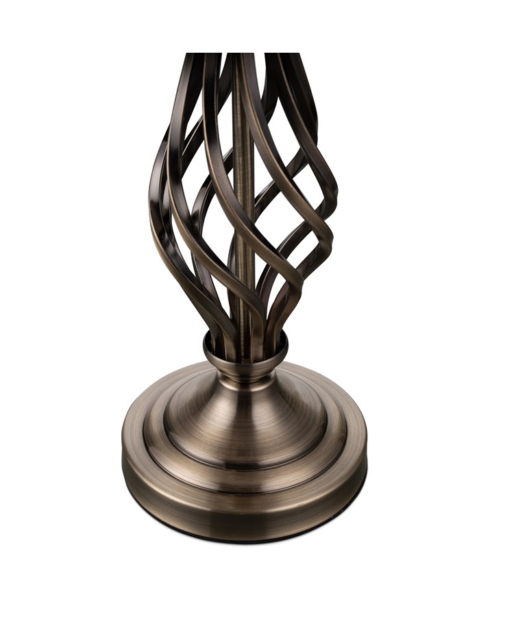 Kingswood Barley Twist Traditional Table Lamp & Shade - Antique Brass Kingswood Barley Twist Traditional Table Lamp & Shade - Antique Brass
