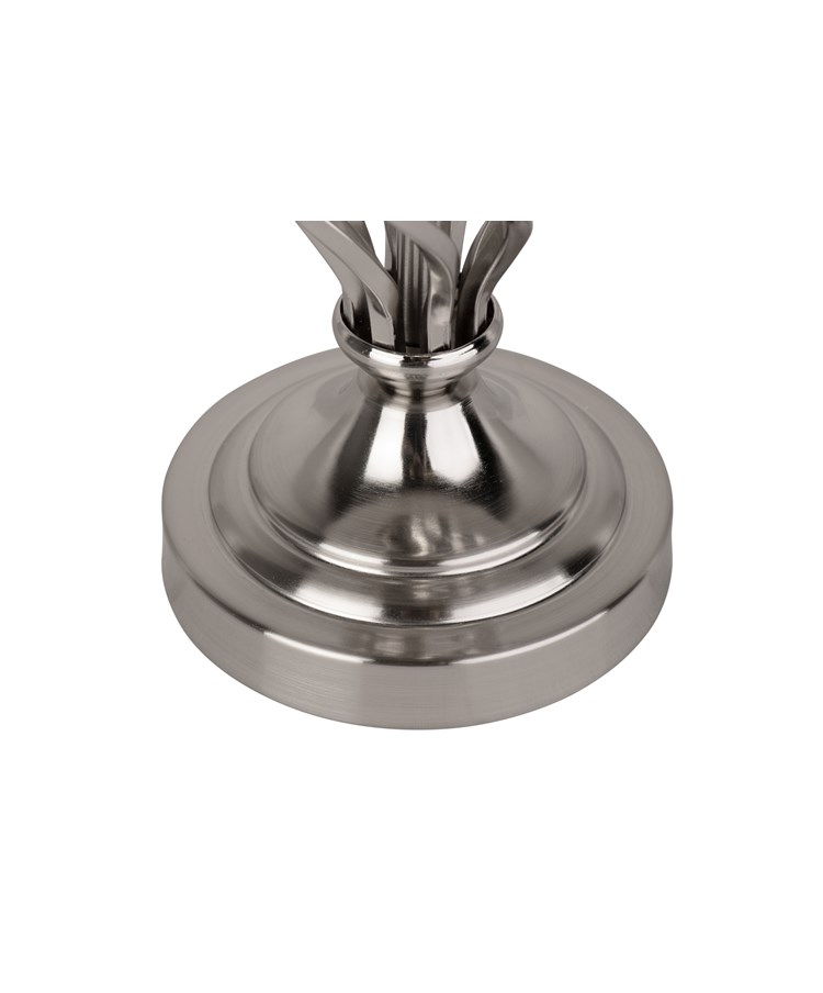 Kingswood Barley Twist Traditional Table Lamp & Shade - Satin Silver Kingswood Barley Twist Traditional Table Lamp & Shade - Satin Silver