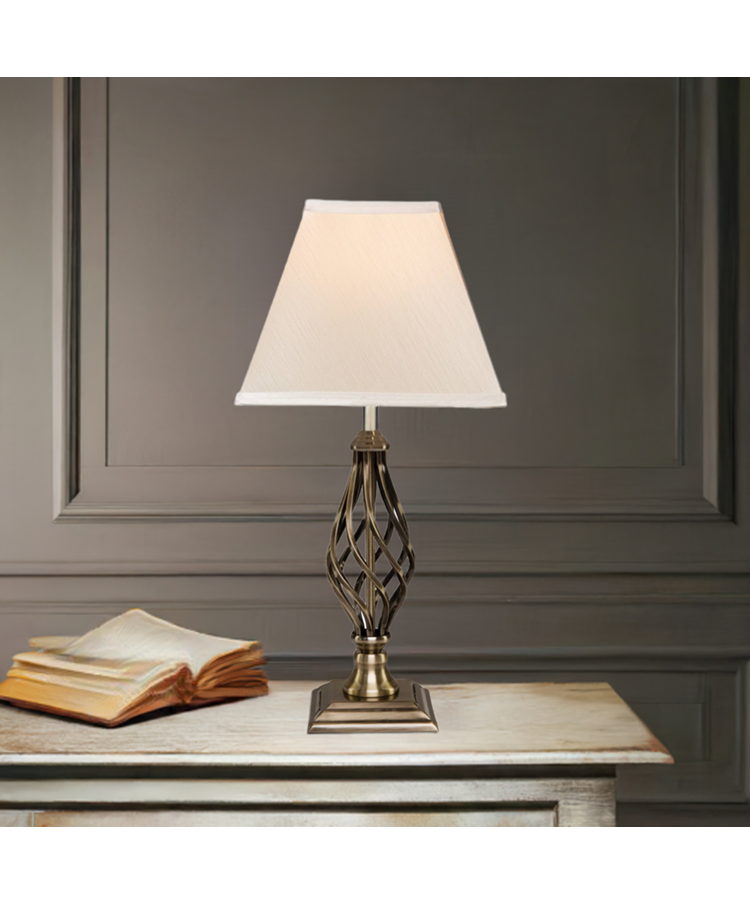 King Square Tapered Cream Satin Table Lamp Shade King Square Tapered Cream Satin Table Lamp Shade