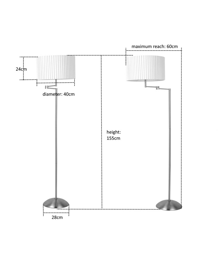 Swing Arm Floor Lamp Antique Brass