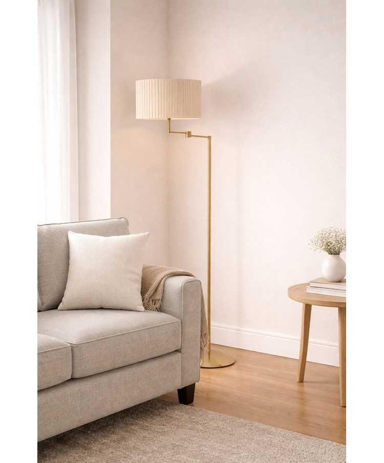 Swing Arm Floor Lamp Antique Brass