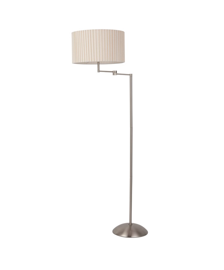 Swing Arm Floor Lamp Satin Silver