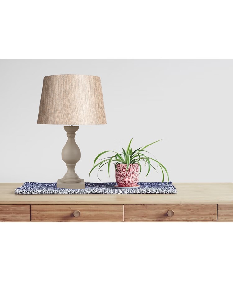 Fengate Grey Table Lamp with Blue Gold Shade