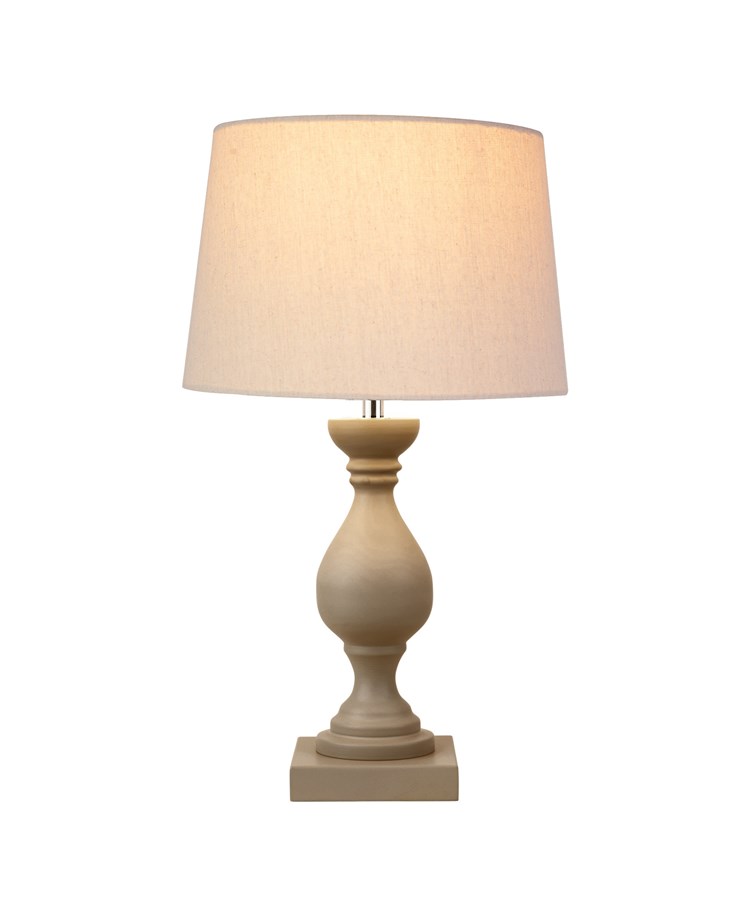 Fengate Stone Effect Table Lamp with Queenswood Natural Linen Shade Fengate Stone Effect Table Lamp with Queenswood Natural Linen Shade