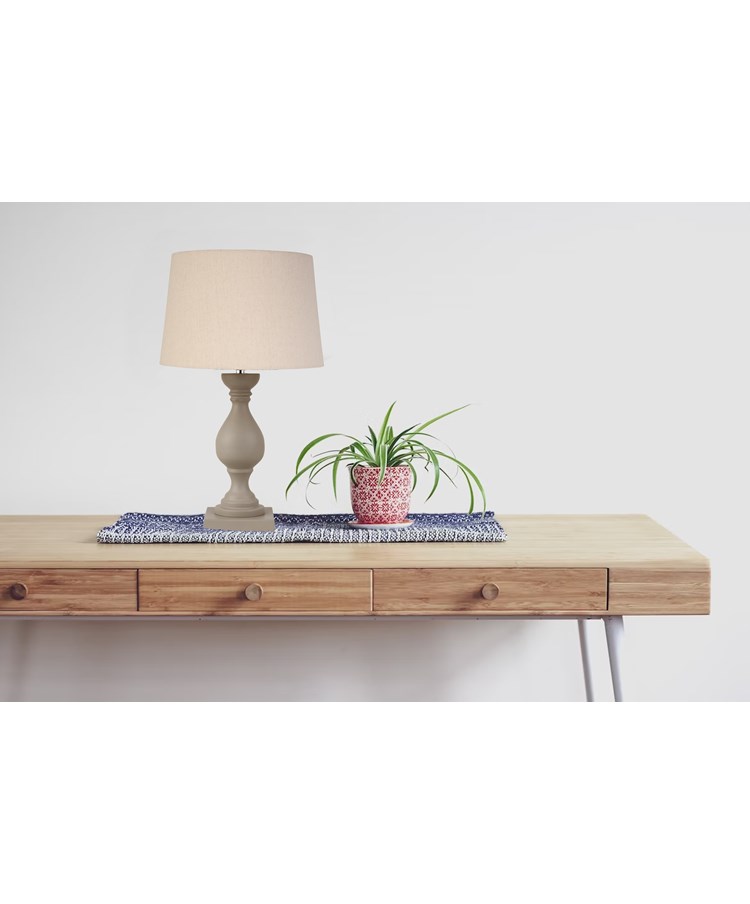 Fengate Stone Effect Table Lamp with Queenswood Natural Linen Shade Fengate Stone Effect Table Lamp with Queenswood Natural Linen Shade