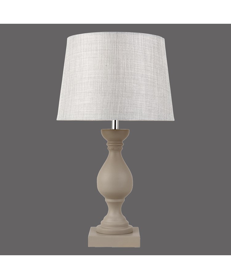 Fengate Stone Effect Grey Table Lamp with Grey Hessian Shade Fengate Stone Effect Grey Table Lamp with Grey Hessian Shade